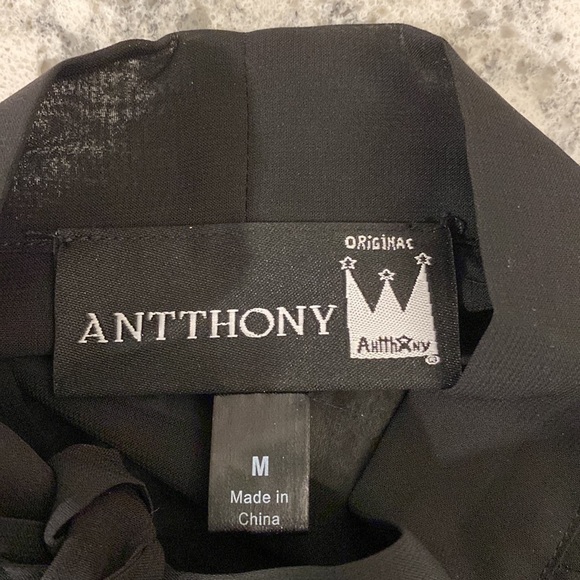 Anthony blouse sheer lace insert long  sleeve Black Medium 100% poly - Picture 4 of 9